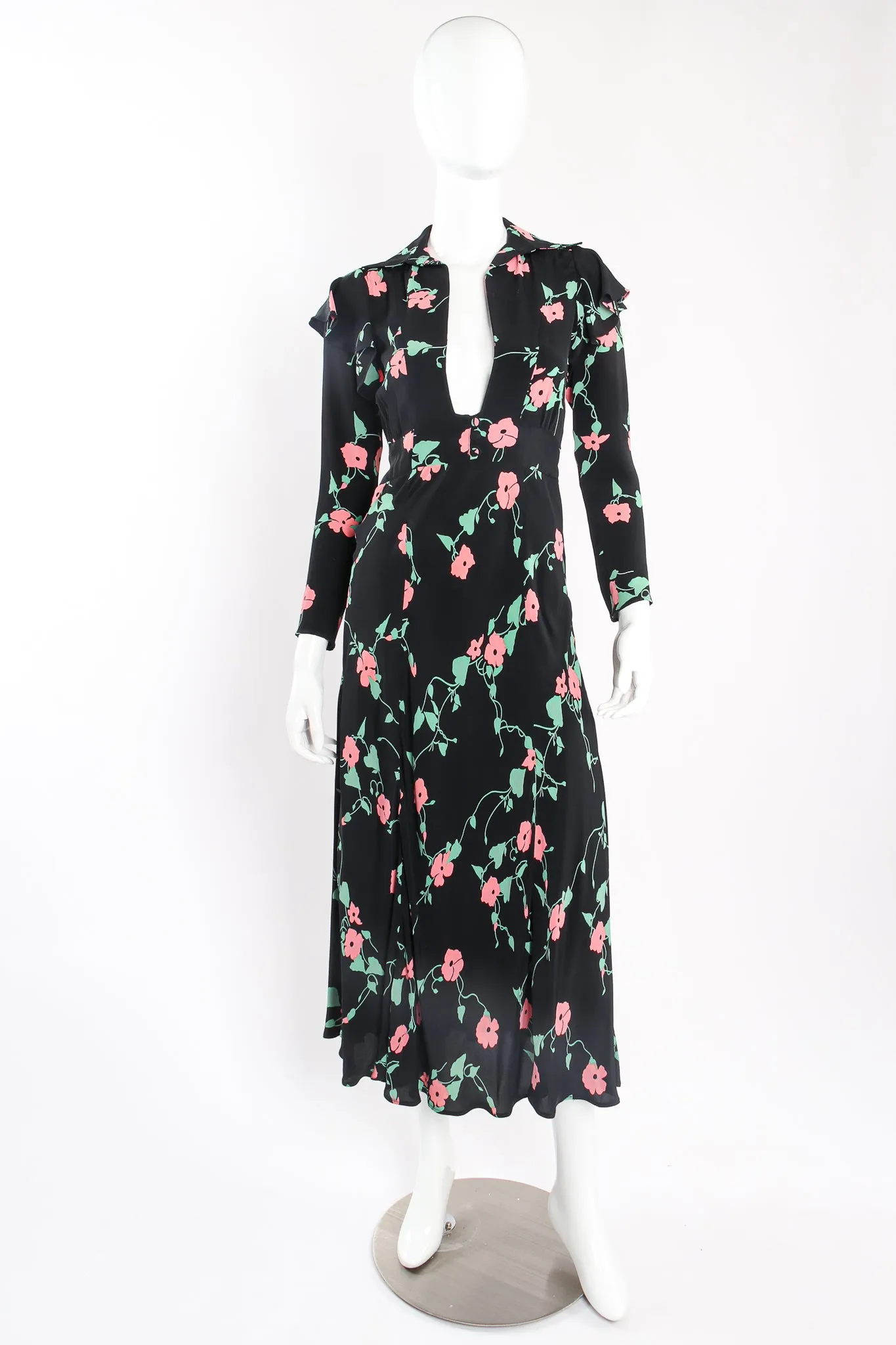 Floral Busy Lizzie Ruffle Plunge Dress