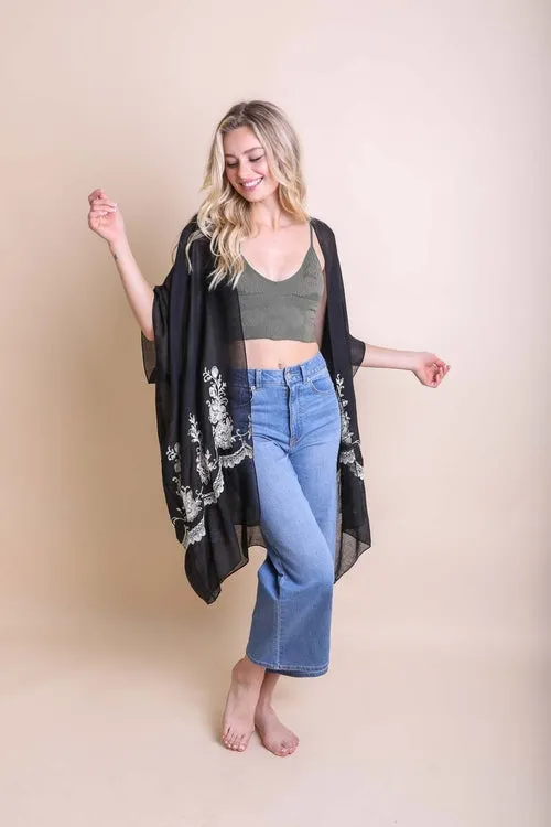 Floral Embroidered Kimonos.