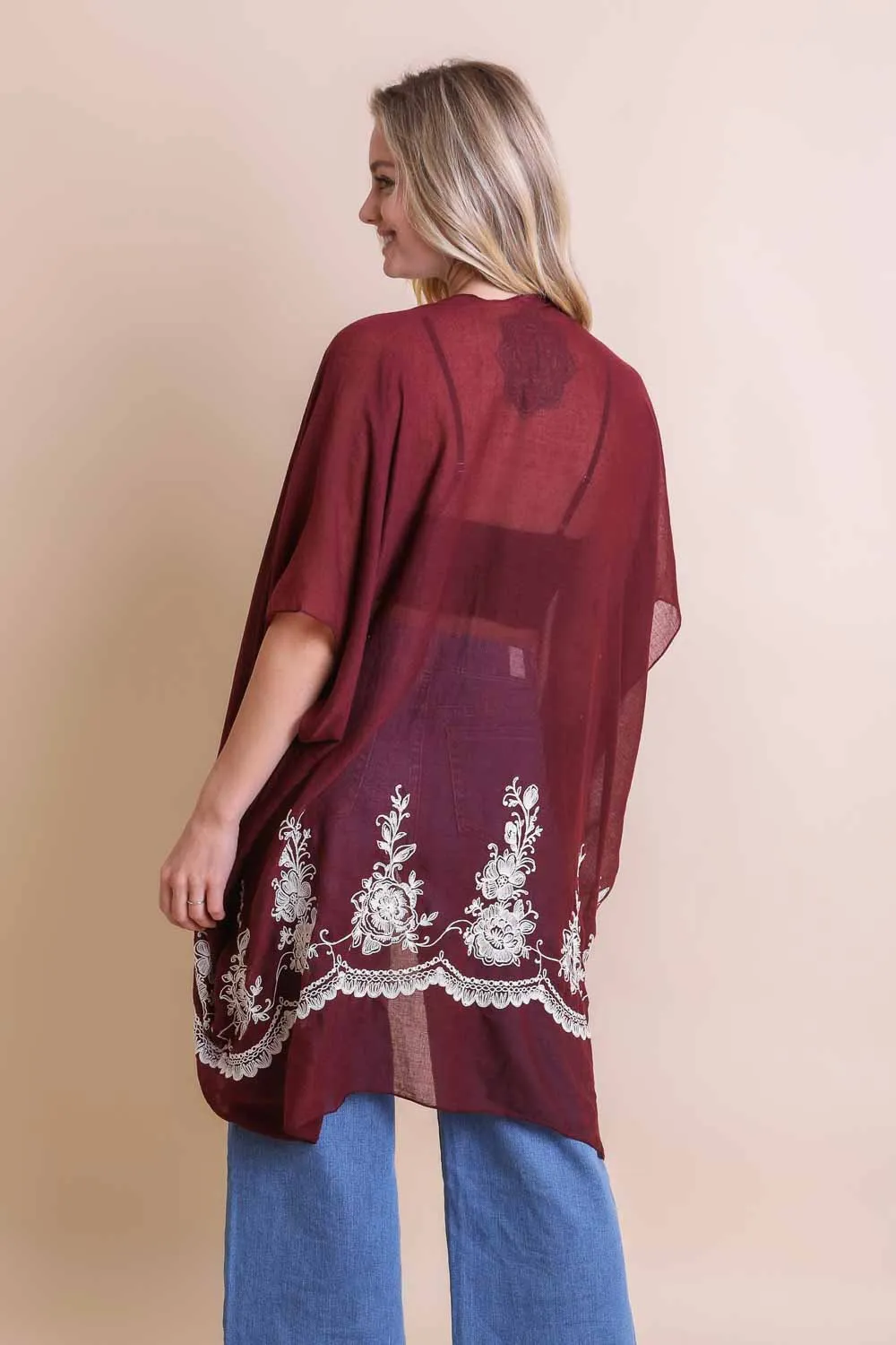 Floral Embroidered Kimonos.