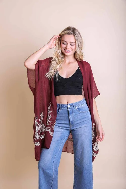 Floral Embroidered Kimonos.