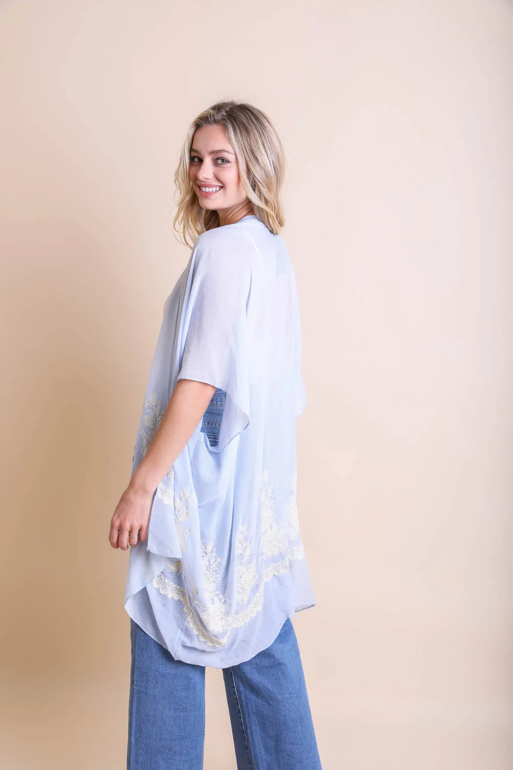 Floral Embroidered Kimonos.