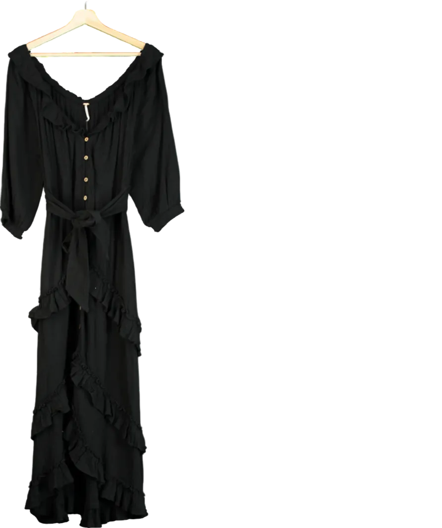 Free People Black Oh So Romantic Maxi Dress UK S
