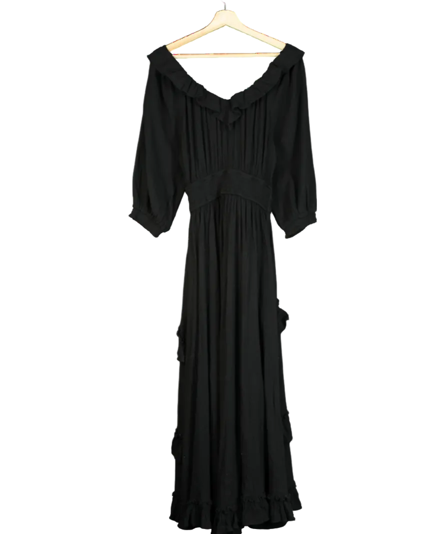 Free People Black Oh So Romantic Maxi Dress UK S