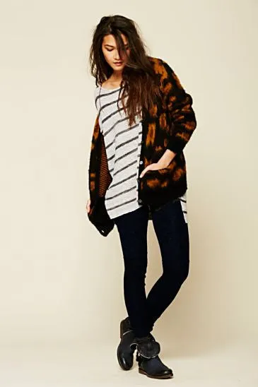 Free People Heather Knit Legging With Rib Scrunchy Ankle Detail | True Blue | Small