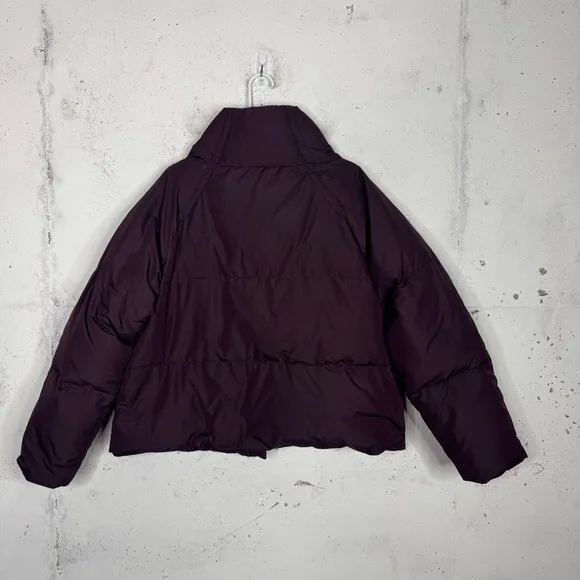 Garnet Hill Down Puffer Jacket Button Front Zipper Coat 18