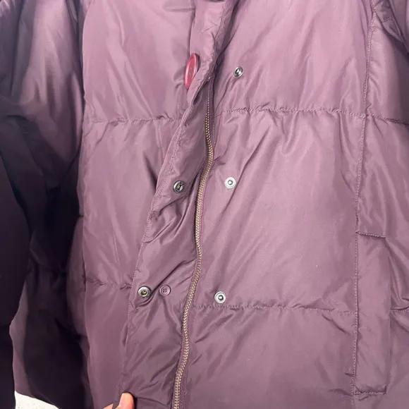 Garnet Hill Down Puffer Jacket Button Front Zipper Coat 18