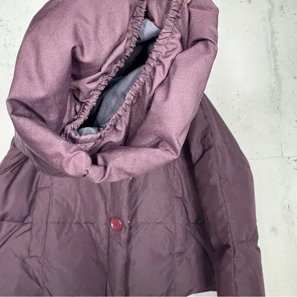 Garnet Hill Down Puffer Jacket Button Front Zipper Coat 18