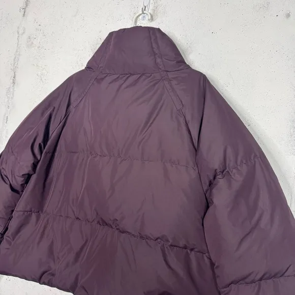 Garnet Hill Down Puffer Jacket Button Front Zipper Coat 18