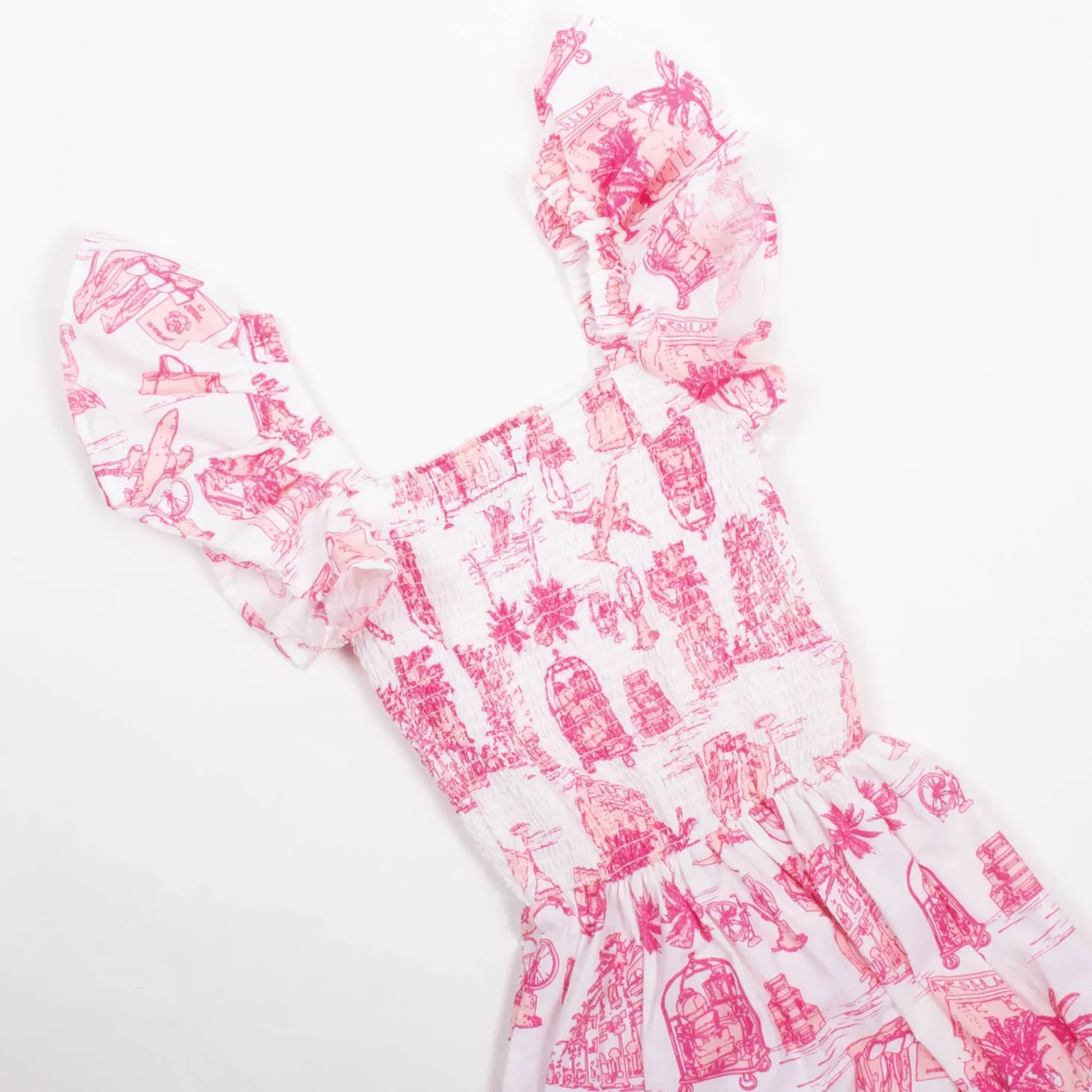 Going Places Toile Midi Dress