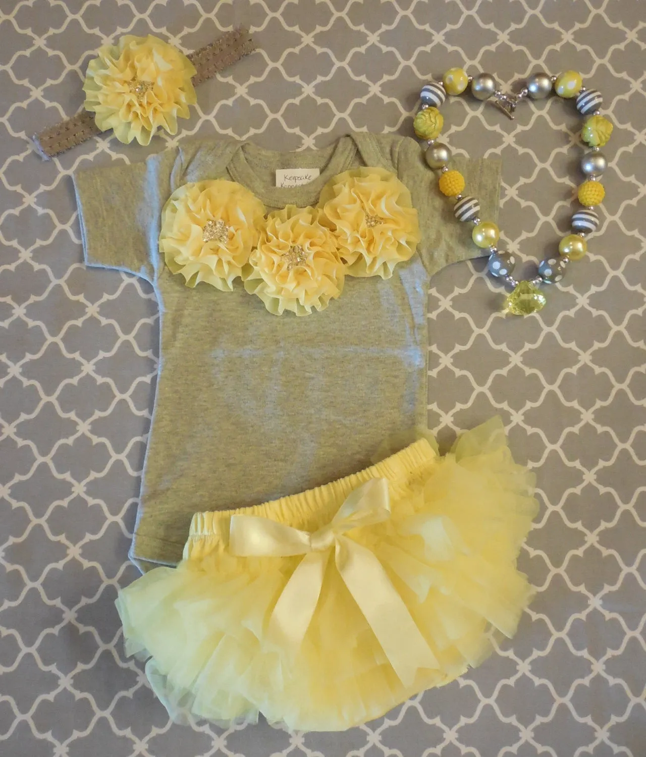 Gray and Yellow Newborn Outfit