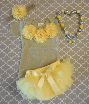 Gray and Yellow Newborn Outfit
