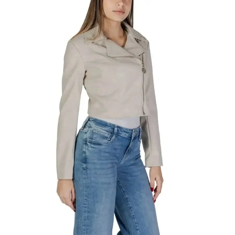 Guess Women Blazer in Beige with Side Zip Fastening