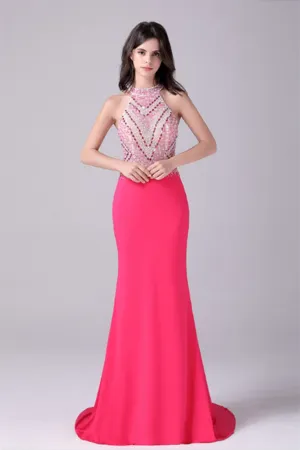 Halter Floor Length Sleeveless Backless Beading mother's dress
