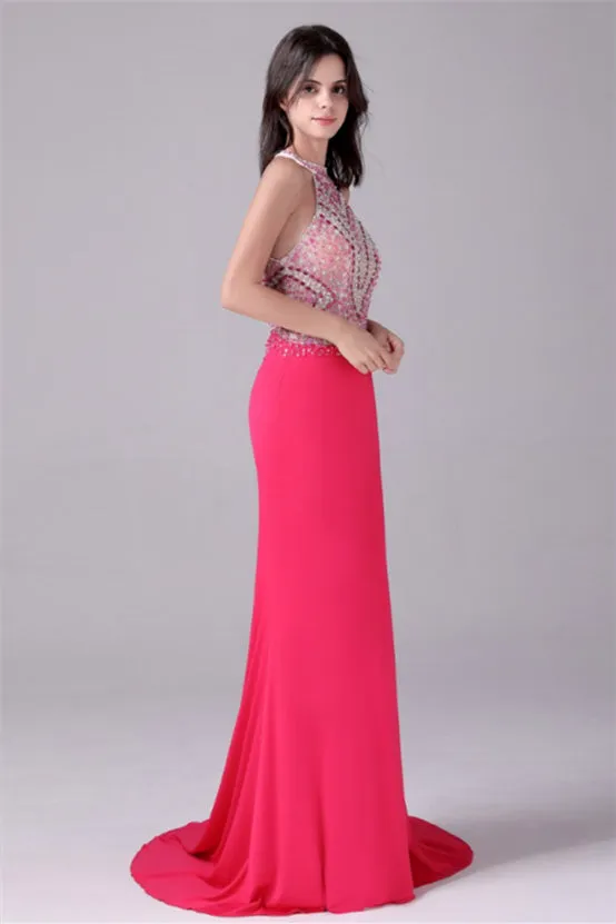 Halter Floor Length Sleeveless Backless Beading mother's dress