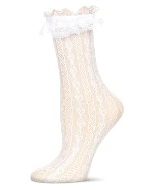 Heart Vine Crew Sock