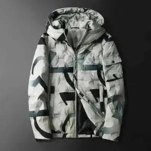 Hooded down jacket