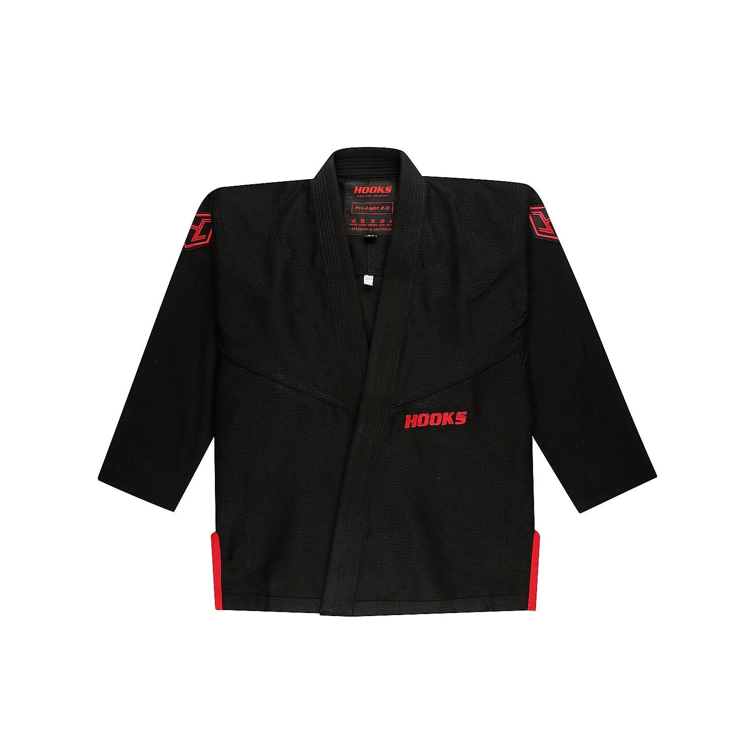 Hooks BJJ GI - Prolight - Black w/Red