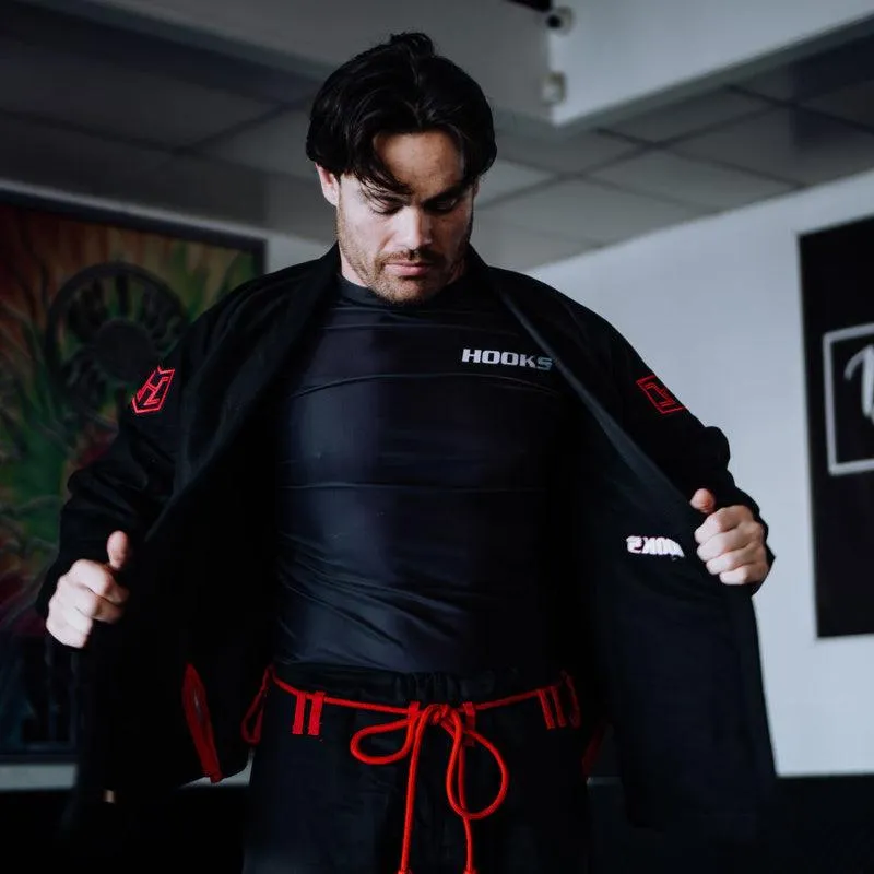 Hooks BJJ GI - Prolight - Black w/Red