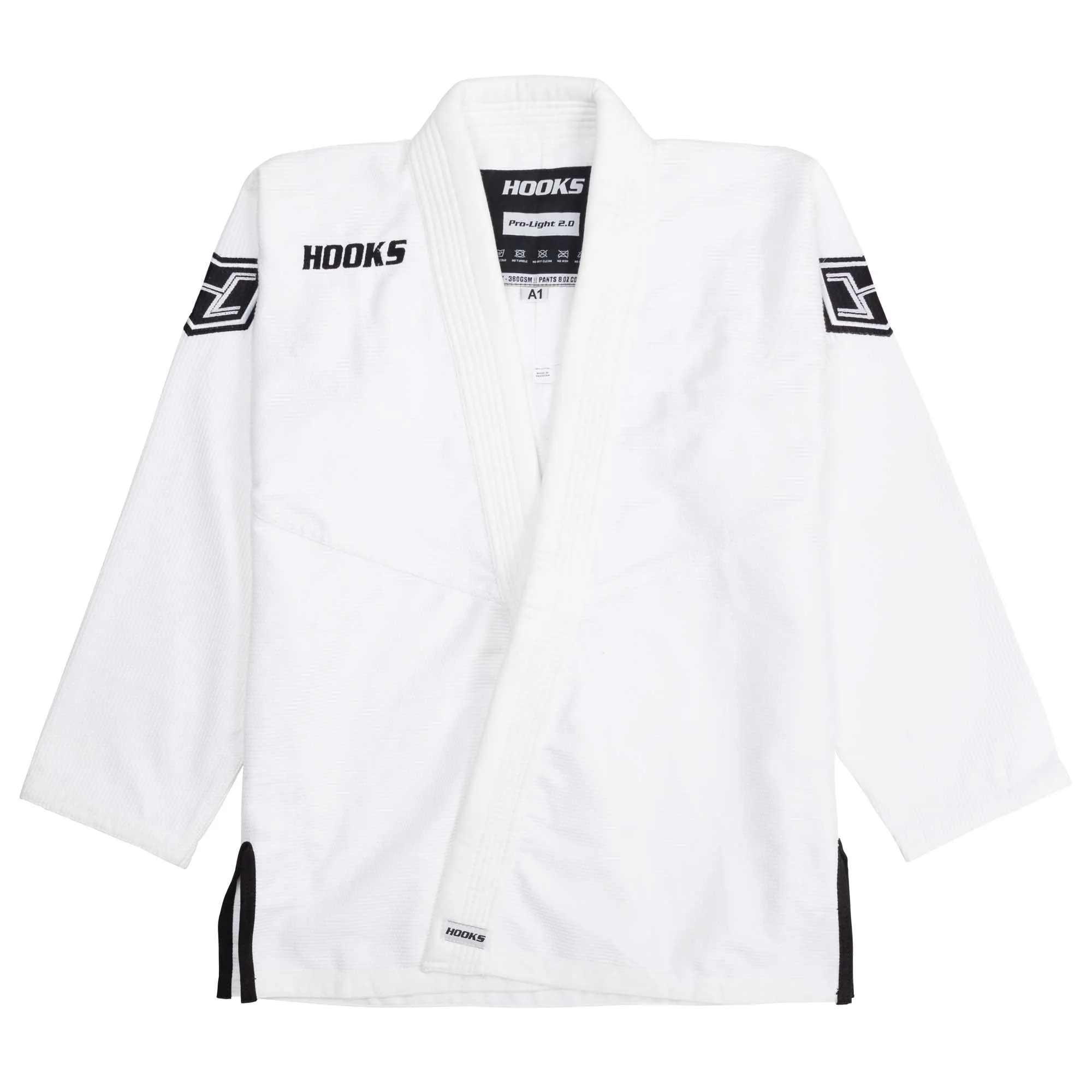 Hooks BJJ GI - Prolight II - White with Black