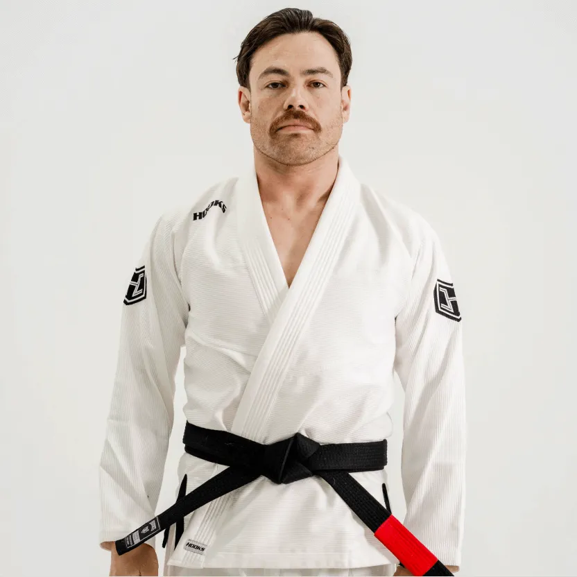 Hooks BJJ GI - Prolight II - White with Black