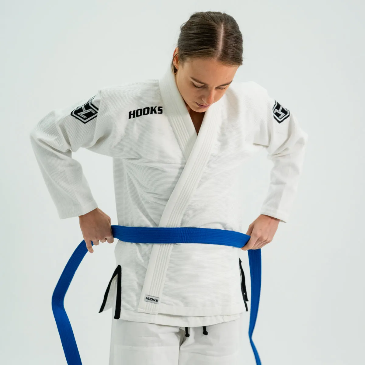 Hooks BJJ GI - Prolight II - White with Black