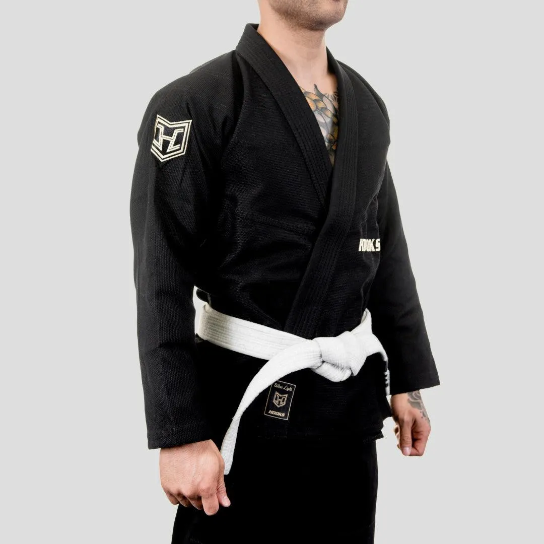 Hooks Ultra Light BJJ Gi - Black w/ Gold