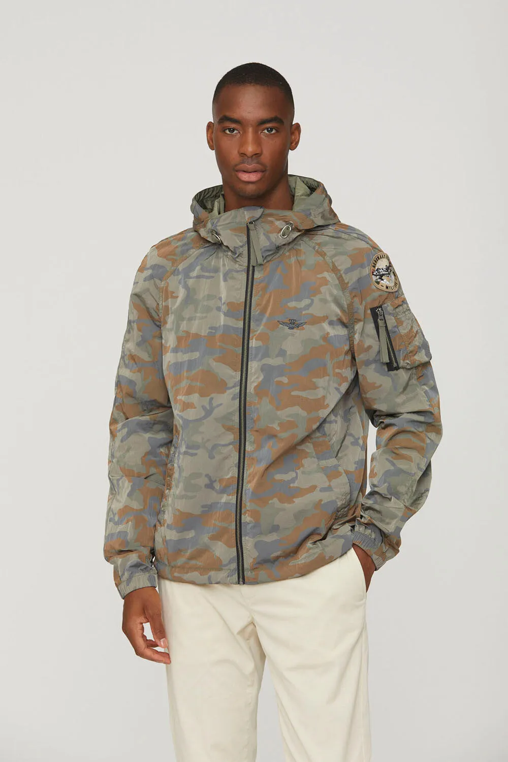 Iridescent crinkle nylon jacket