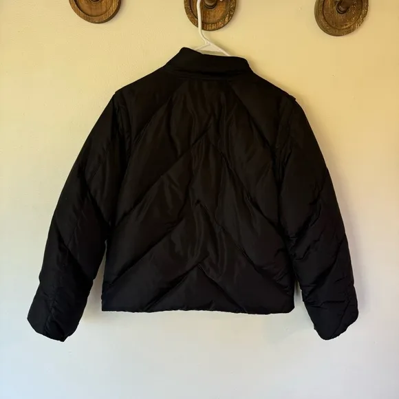 J. Crew black quilted down waterfowl feather filled 2 in 1 puffer coat vest med