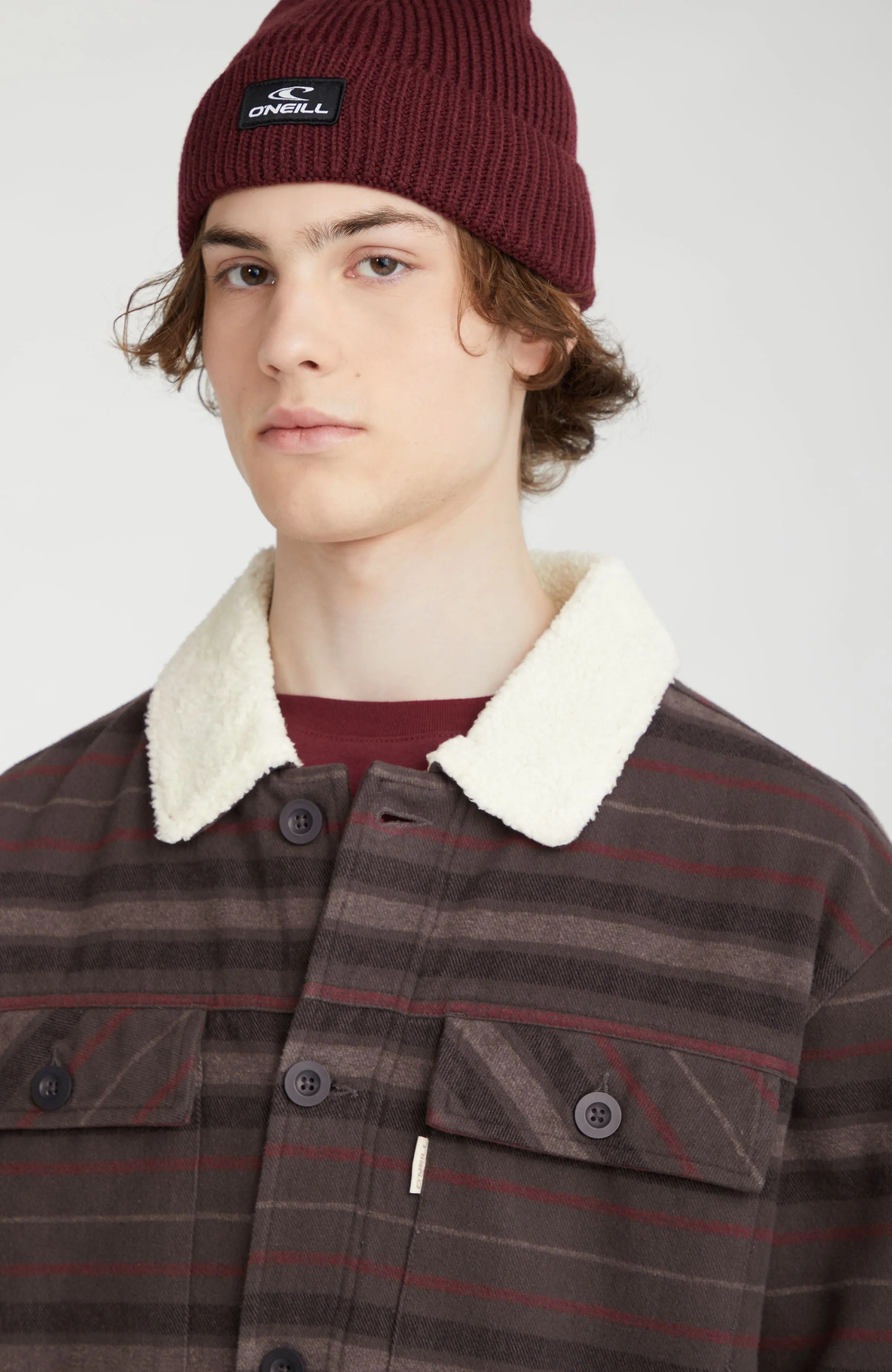 Jacke mit Fleecefutter | Grey Crossover Stripe