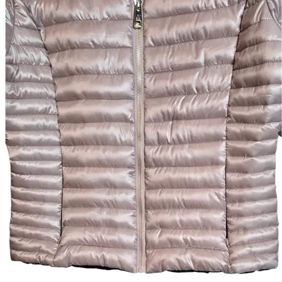 Jason WU Womens Metallic Rose Puffer Jacket Small  Travel Bag New
