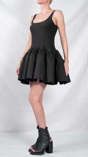 Jersey Mini Dress with Ruffles