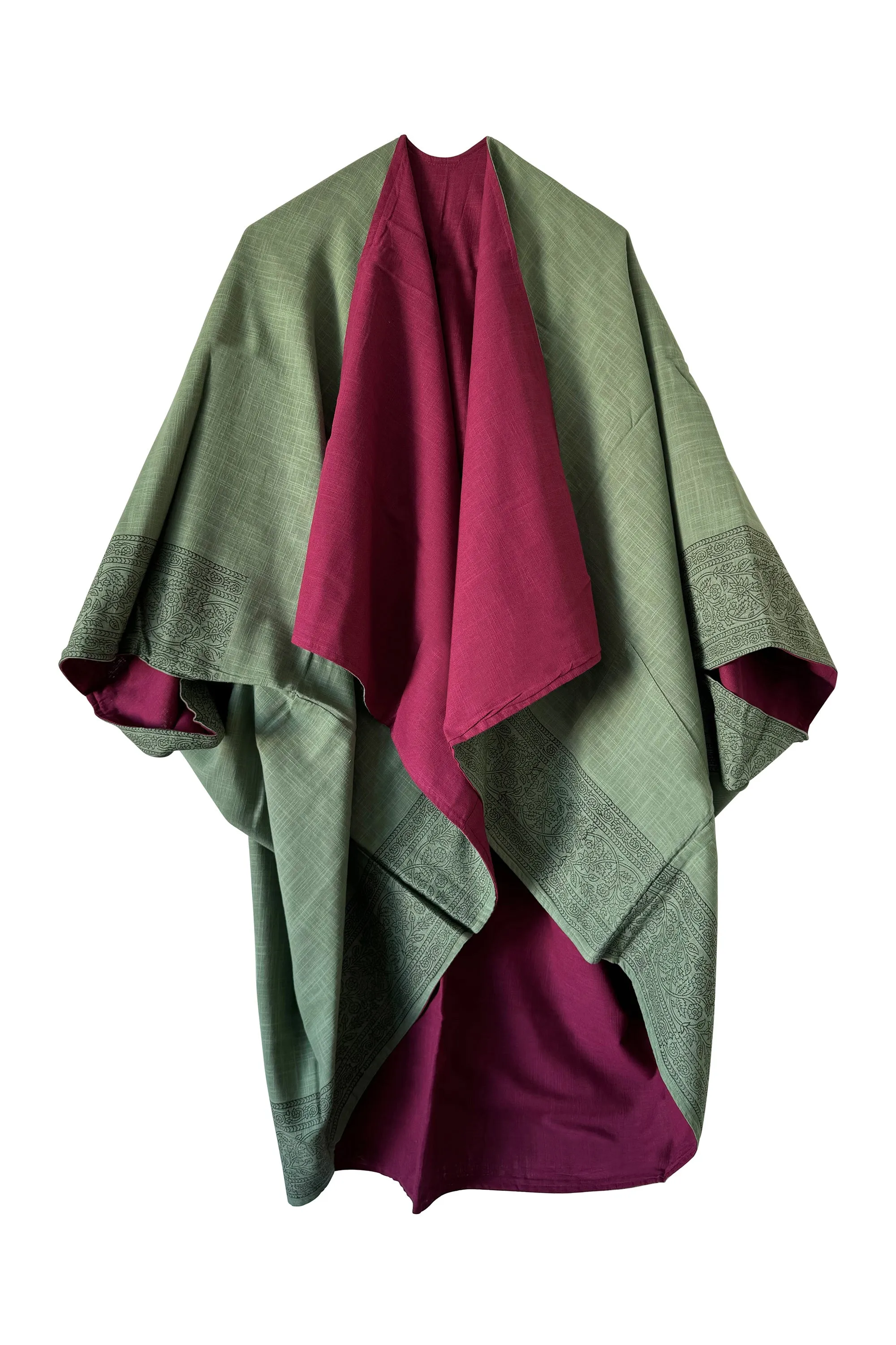 JIVA Cotton Kimono Berry Floral