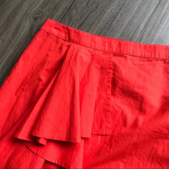 Joie Chesmu Ruffled Red Orange Skirt