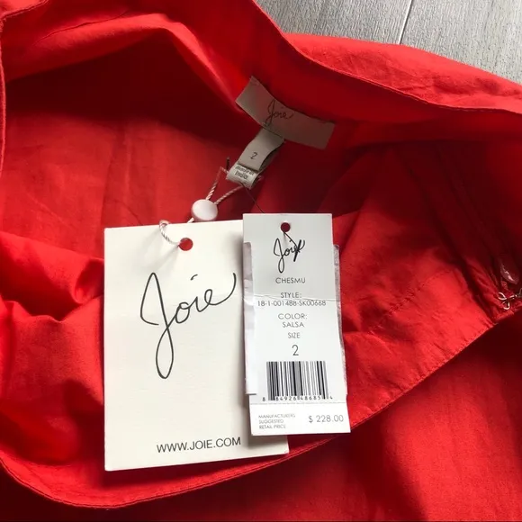 Joie Chesmu Ruffled Red Orange Skirt