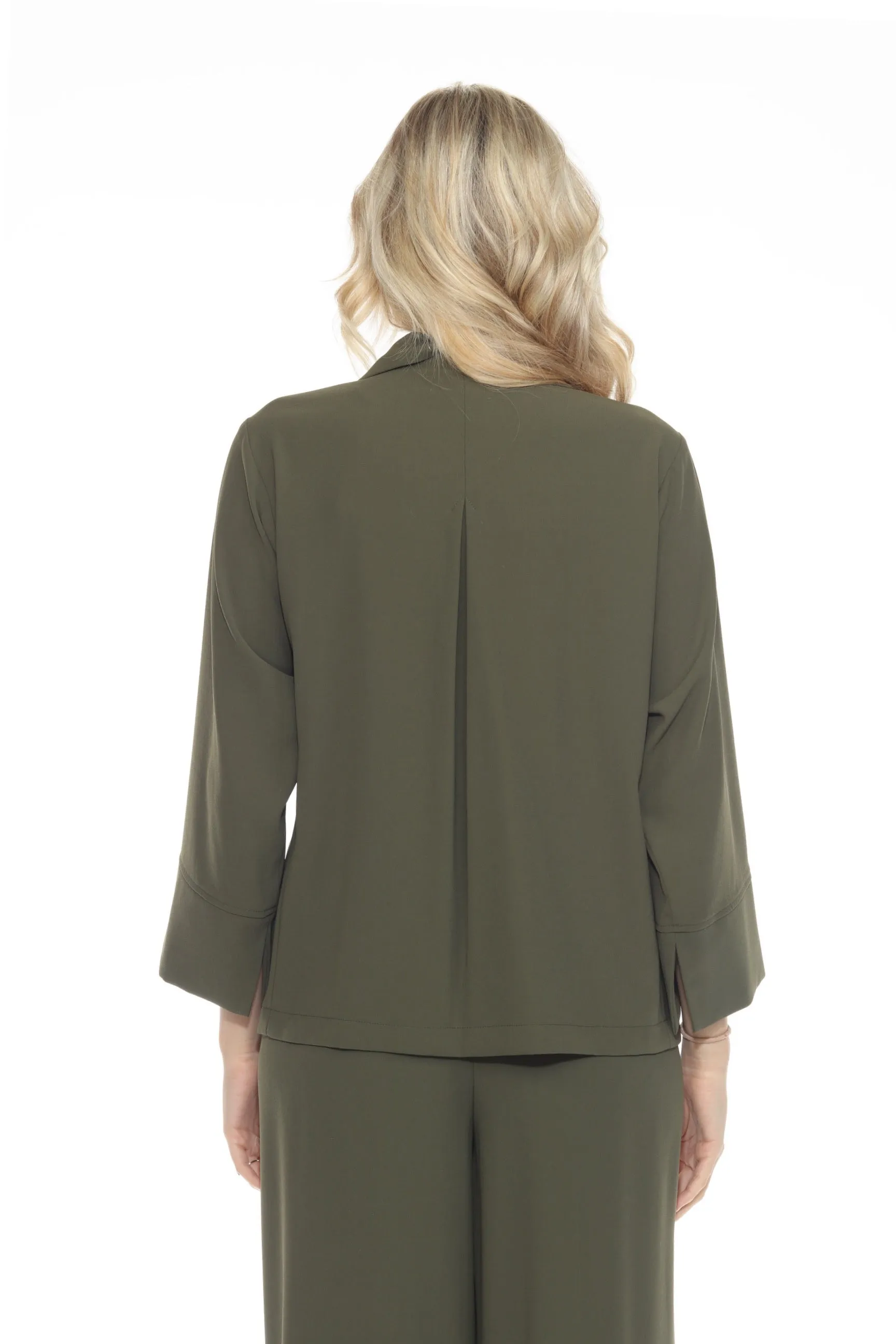 Joseph Ribkoff Iguana Green Double-Breast Oversized Blazer 243098
