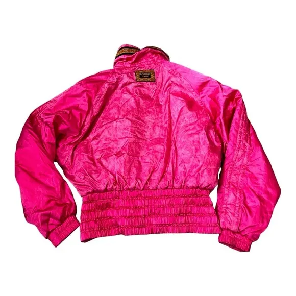 Kaelin classic nylon puffer cropped Y2K barbie pink ski jacket coat 80s vintage