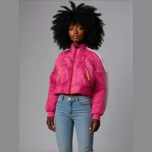 Kaelin classic nylon puffer cropped Y2K barbie pink ski jacket coat 80s vintage