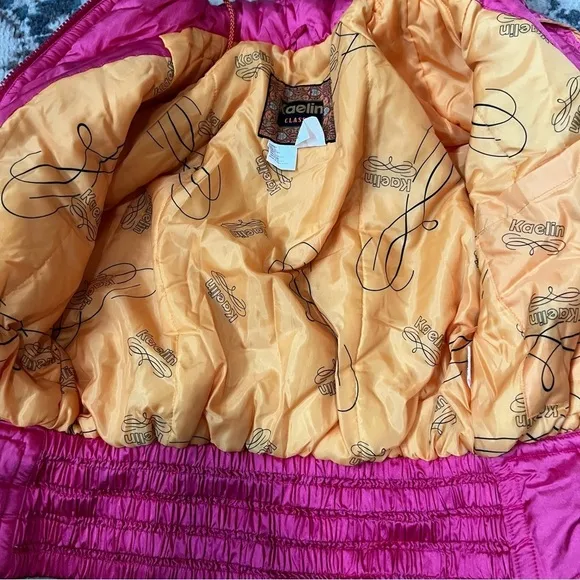 Kaelin classic nylon puffer cropped Y2K barbie pink ski jacket coat 80s vintage