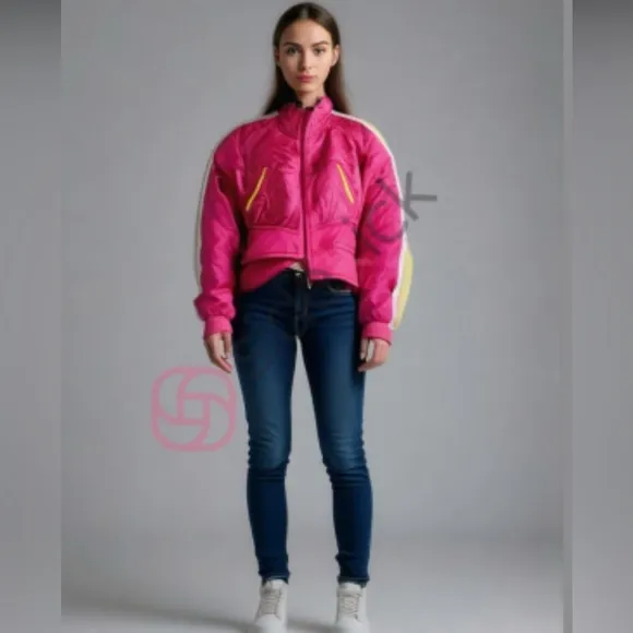 Kaelin classic nylon puffer cropped Y2K barbie pink ski jacket coat 80s vintage