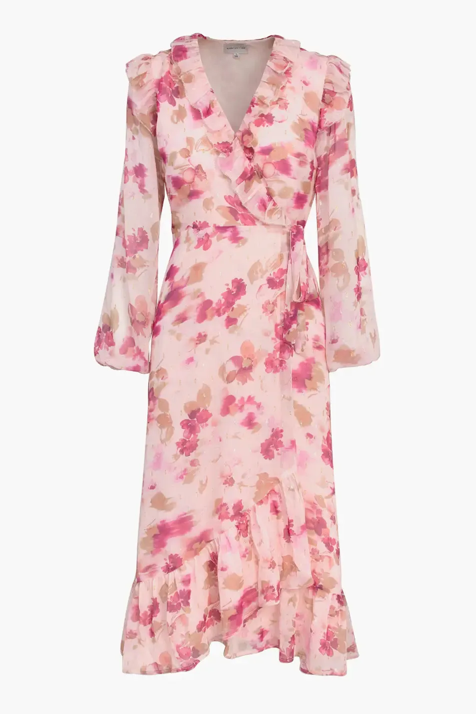 Katia Ruffle Wrap Midi Dress