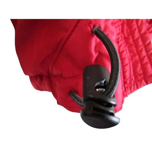 Lands End Lipstick Red Down Quilted Puffer Vest with Pouch EUC Ladies L 14 16