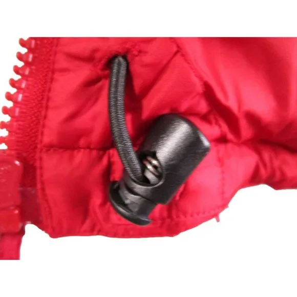 Lands End Lipstick Red Down Quilted Puffer Vest with Pouch EUC Ladies L 14 16