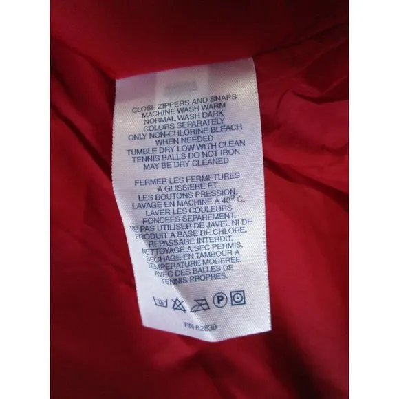 Lands End Lipstick Red Down Quilted Puffer Vest with Pouch EUC Ladies L 14 16