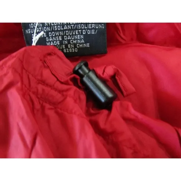 Lands End Lipstick Red Down Quilted Puffer Vest with Pouch EUC Ladies L 14 16