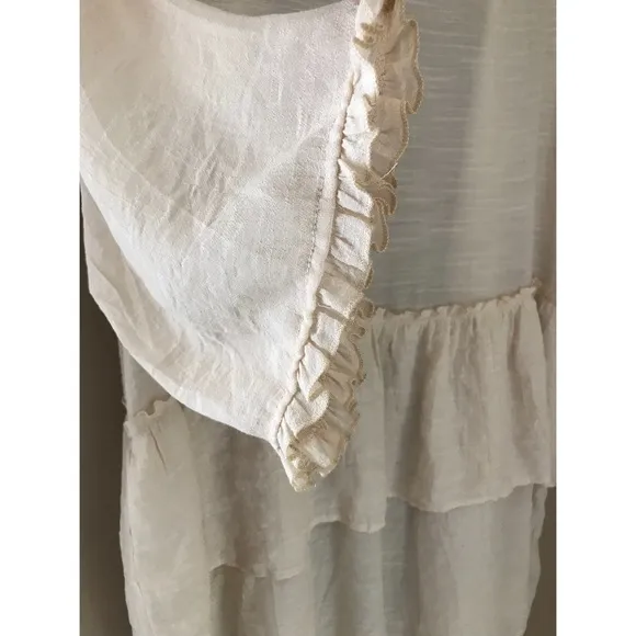 LAST S-Ruffled open front cardigan in natural