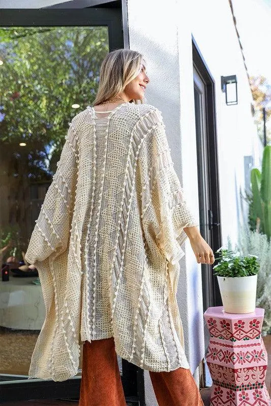 Leto Embroidered Zig Zag Soft Kimono