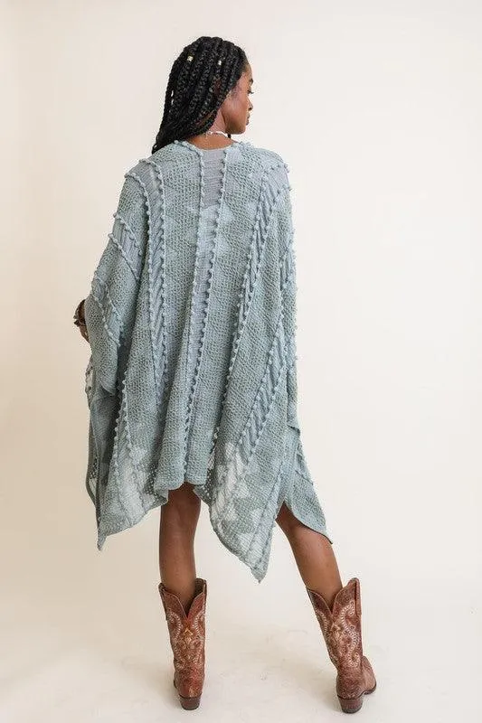 Leto Embroidered Zig Zag Soft Kimono