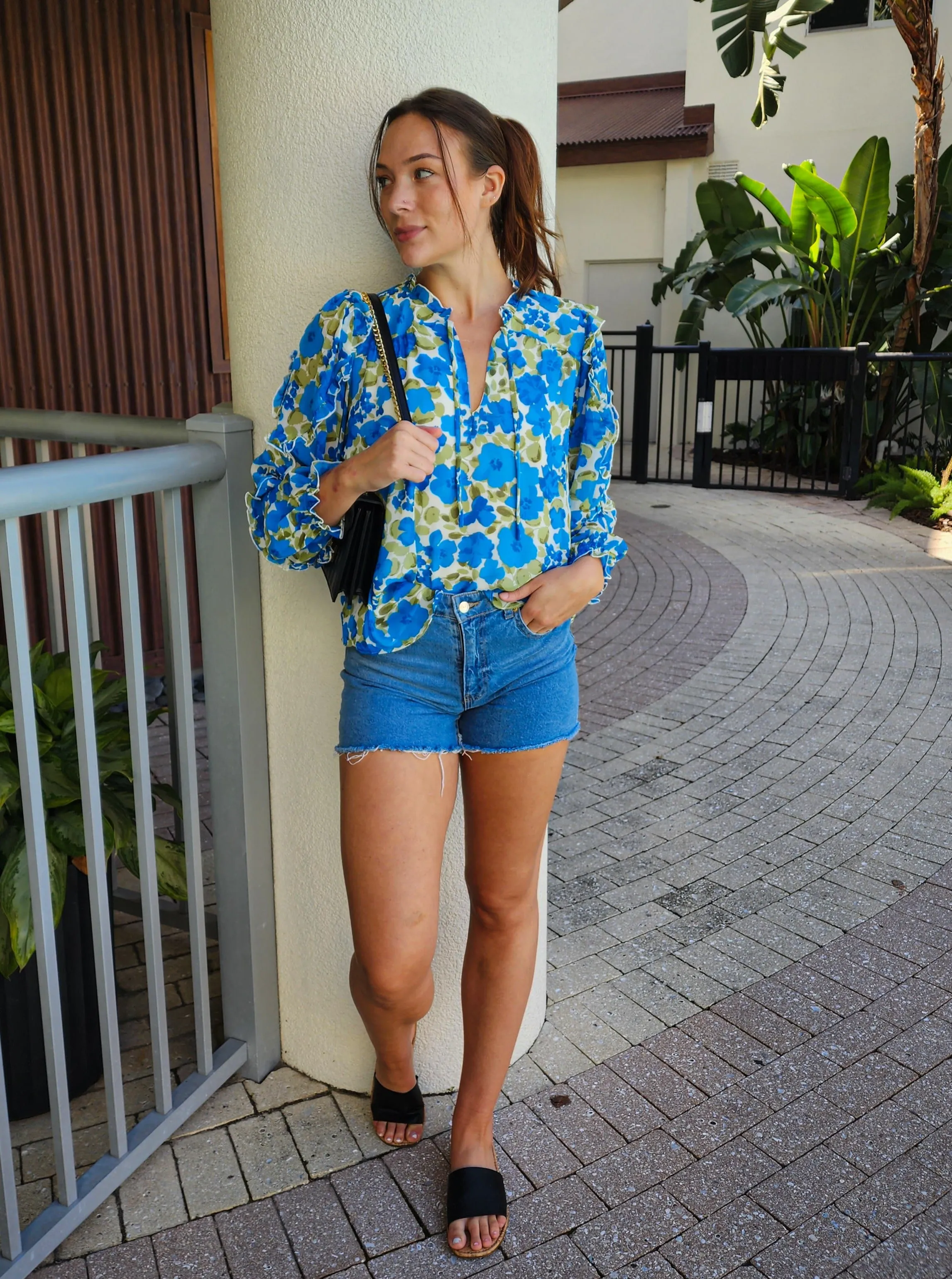 Lizzie Ruffled Long Sleeve Blouse- Final Sale