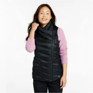 LLBEAN Boundless Black Down Puff Zipper Vest