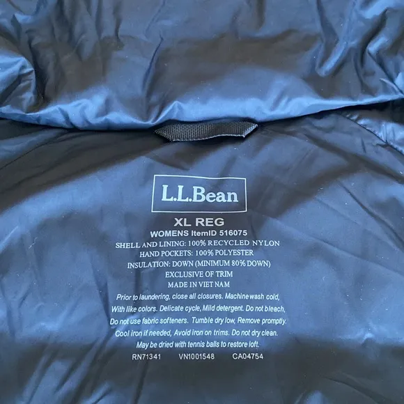 LLBEAN Boundless Black Down Puff Zipper Vest
